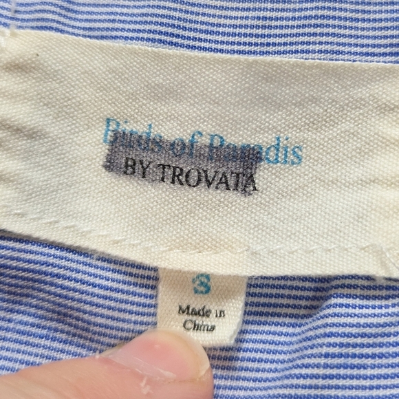 Trovata Birds Of Paradise Black Peach Floral Corduroy Long Sleeve Button Up S - Picture 7 of 10